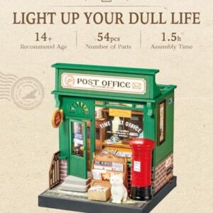 Rolife DIY Miniature House Kit Model Kits for Adults to Build Home Desk Bookshelf Decoration Century Post Office Craft Kits Hobbies for Adults Gift Idea for Girls Boys Kids DS037 - Image 6