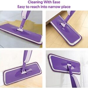 Microfibre Spray Mop for Floor Cleaning - MEXERRIS Wet Dry Kitchen Floor Cleaning Mop with 2x Refillable Bottles 360°Rotatable Hardwood Mop for Laminate Wood Tiles 3x Reusable Pads and 1 Scrubber - Image 4