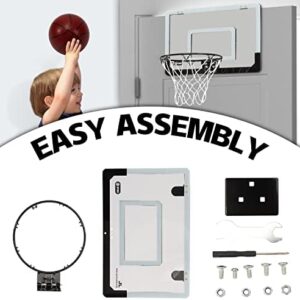 NORTHERN STONE Over The Door Basketball Hoop Set with Ball and Pump for Hang over Home, Office or Bedroom Doors - Slam Dunk Approved - Shatter Resistant - Accessories Included - Image 4