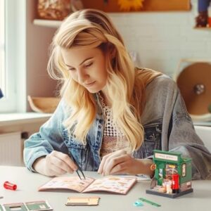 Rolife DIY Miniature House Kit Model Kits for Adults to Build Home Desk Bookshelf Decoration Century Post Office Craft Kits Hobbies for Adults Gift Idea for Girls Boys Kids DS037 - Image 5