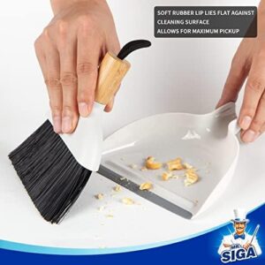 MR.SIGA Mini Dustpan and Brush Set, Portable Cleaning Brush and Dustpan Combo with Bamboo Handle, 1 Set - Image 3