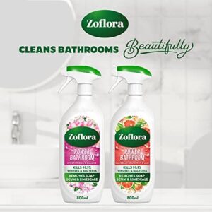 Zoflora Sweet Freesia & Jasmine Power Bathroom Spray, Removes Limescale & Soap Scum, Limescale Prevention, Antibacterial Multipurpose Cleaner, Kills 99,9% of Bacteria & Viruses, 1 x 800ml - Image 4