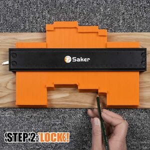 Saker Contour Gauge Profile Tool(25 cm/10 inches)-Adjustable Lock-Precisely Copy Irregular Shape Duplicator -Irregular Welding Woodworking Tracing - Must Have Tool for DIY Handyman, Construction - Image 5