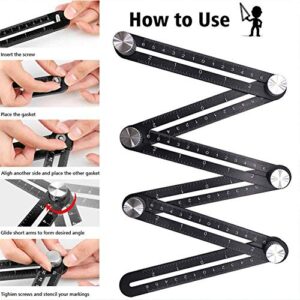 Multi Angle Measuring Ruler angle measurement tool,DIY angle measuring ruler,High-quality aluminumangle measurement tool,Suitable for handymen,construction workers,carpenters,tilers, craftsmen - Image 5