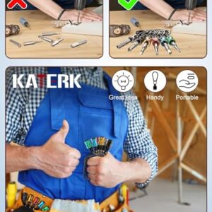Katerk 6PCS 1/4 Inch Hex Shank Screwdriver Bits Holder Keychain Lightweight Portable Drill Bit Organizer for DIY, Electrical, Woodworking, Construction, and Maintenance - Image 8