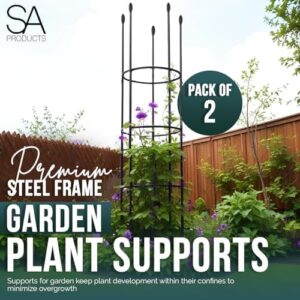 SA Products Garden Plant Supports - Metal Obelisk Cage for Outdoor Climbing Flowers, Rose Tree, Sweet Pea, Tomato, Fruit & Vegetable Vines - Frame Stand for Gardens, Greenhouse, Yard - 143cm, Set of 2 - Image 7